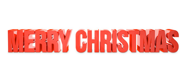merry christmas red 3d render symbol