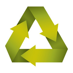 green recycling symbol shape with gradient vector illustration