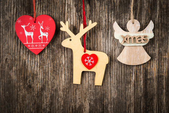 Hart, deer and angel as Christmas decoration