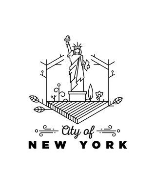 City of New York Monogram Vector Design Template