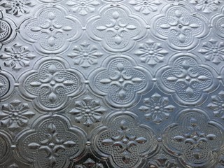 Closeup on decorative glass window interior design background