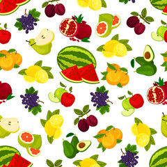 Fresh juicy bright fruits pattern