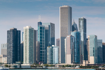Fototapeta na wymiar Chicago downtown skyline. Navy Pier viewpoint.