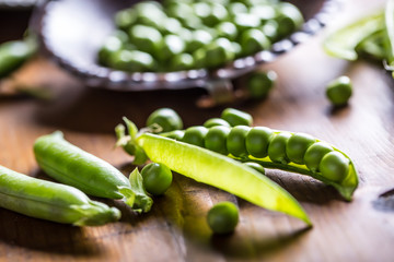 Peas. Green peas.Fresh Homemade Peas.