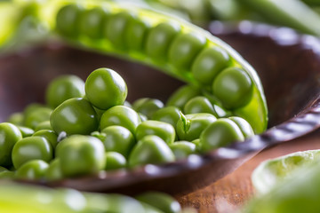 Peas. Green peas.Fresh Homemade Peas.