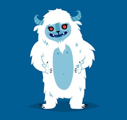 Cute yeti biigfoot monster vector set.
