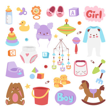 Baby icons set vector.