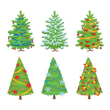 Christmas tree vector set