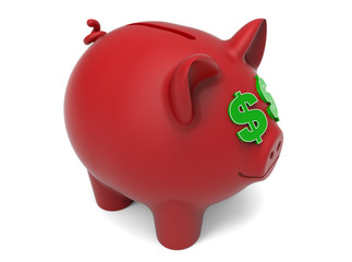 3D render illustration - piggy bank