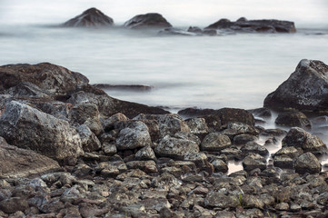 Water and rocks during low tide