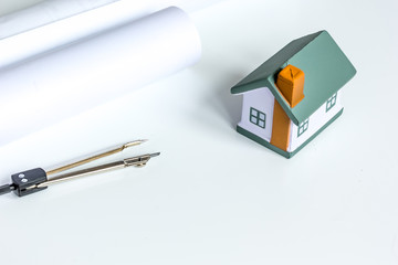 engineering tools on white background top view