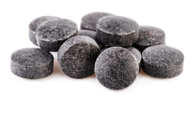 iron tablets on white closeup