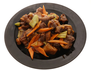 Chinese cuisine. Chinese food. Pork ribs in sauce