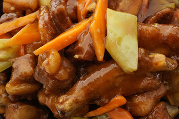 Chinese cuisine. Chinese food. Pork ribs in sauce