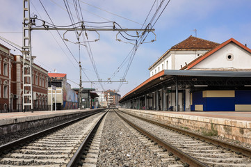 Fototapeta na wymiar Railway station of Alcázar de San Juan, Ciudad Real, Spain