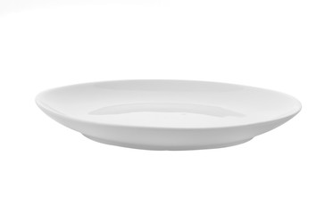 Empty white plate isolated on a white background