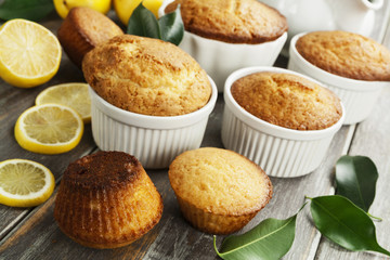 Homemade lemon muffins