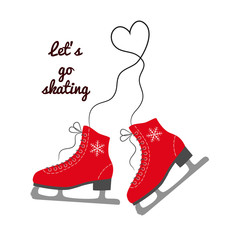 The skates icon with text "Let's go skating". © Evgeniya M