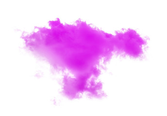 Clouds or pink smoke on white background