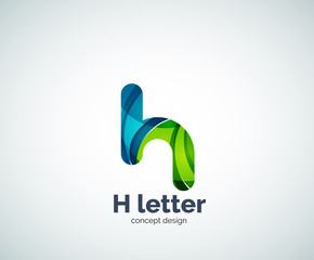 Abstract H geometric letter logo template