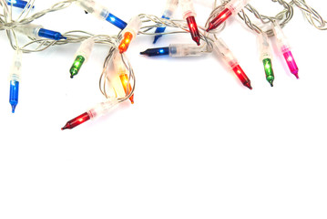 Christmas lights isolated on white background