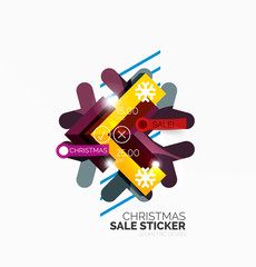 Shiny holiday New Year and Christmas sale banners