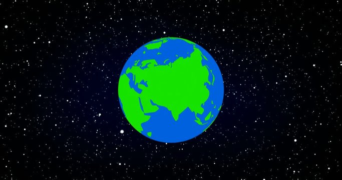 Plant Earth Globe Rotating Through Space With Space and Stars in Bacground 3D Rendered Animation in Cartoon Style Northern Focus