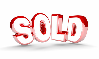 Sold Sale Final Closed Deal Buy Success 3d Illustration