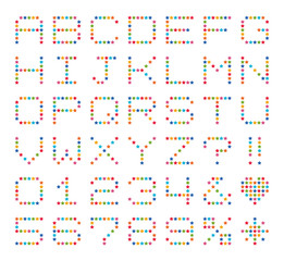 アルファベット　星　ドット　カラフル 