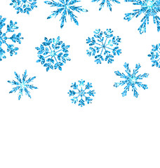 Winter Background with Blue Snowflakes for New Year