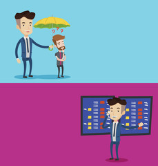 Two business banners with space for text.