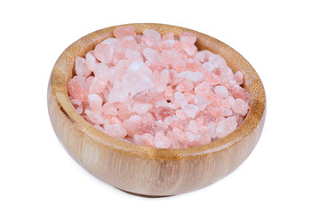 Bamboo bowl with pink salt