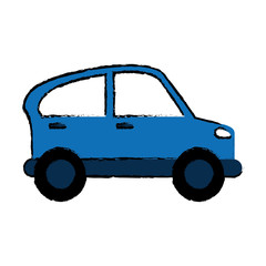 drawn blue car transport industry contamination icon vector illustration eps 10
