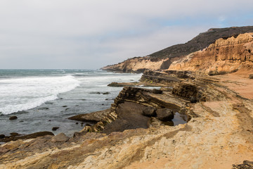 Fototapeta na wymiar Point Loma, California, eroded cliffs and tidepools. 