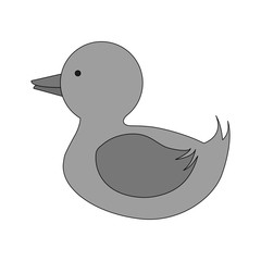 Duck toy icon. Childhood play game and object theme. Isolated design. Vector illustration