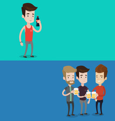 Two food and drink banners with space for text.