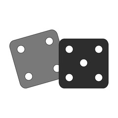 Dice toy icon. Childhood play game and object theme. Isolated design. Vector illustration