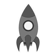 Rocket toy icon. Childhood play game and object theme. Isolated design. Vector illustration