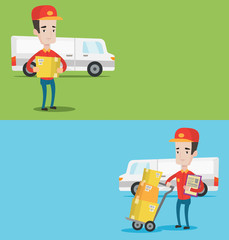 Two industrial banners with space for text.