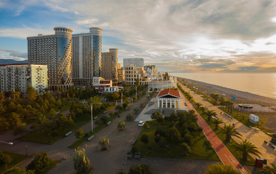 Panorama night city Batum