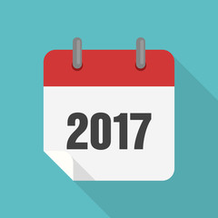 Calendar 2017 icon flat design