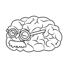 Brain cartoon icon. Big idea creativity genius and imagination theme. Isolated design. Vector illustration