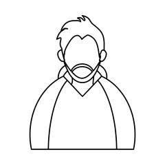 Man with jacket icon. Winter cloth fashion clothing and warm theme. Isolated design. Vector illustration