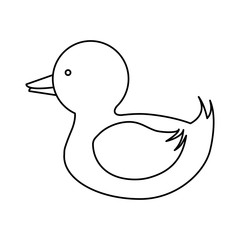 Duck toy icon. Childhood play game and object theme. Isolated design. Vector illustration