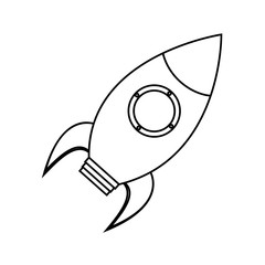 Rocket toy icon. Childhood play game and object theme. Isolated design. Vector illustration