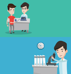 Two medical banners with space for text.