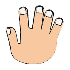 Human hand icon. Finger gesture palm and communication theme. Isolated design. Vector illustration