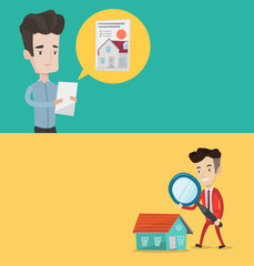 Two real estate banners with space for text.