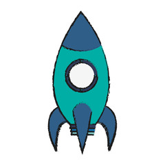 Rocket toy icon. Childhood play game and object theme. Isolated design. Vector illustration