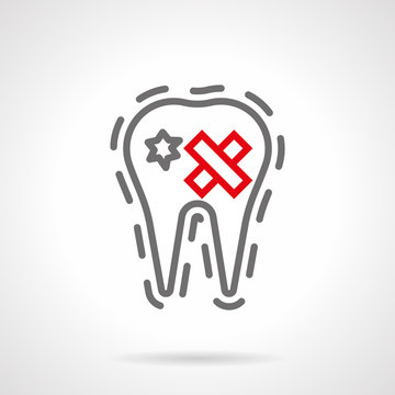 Dental disease simple line vector icon